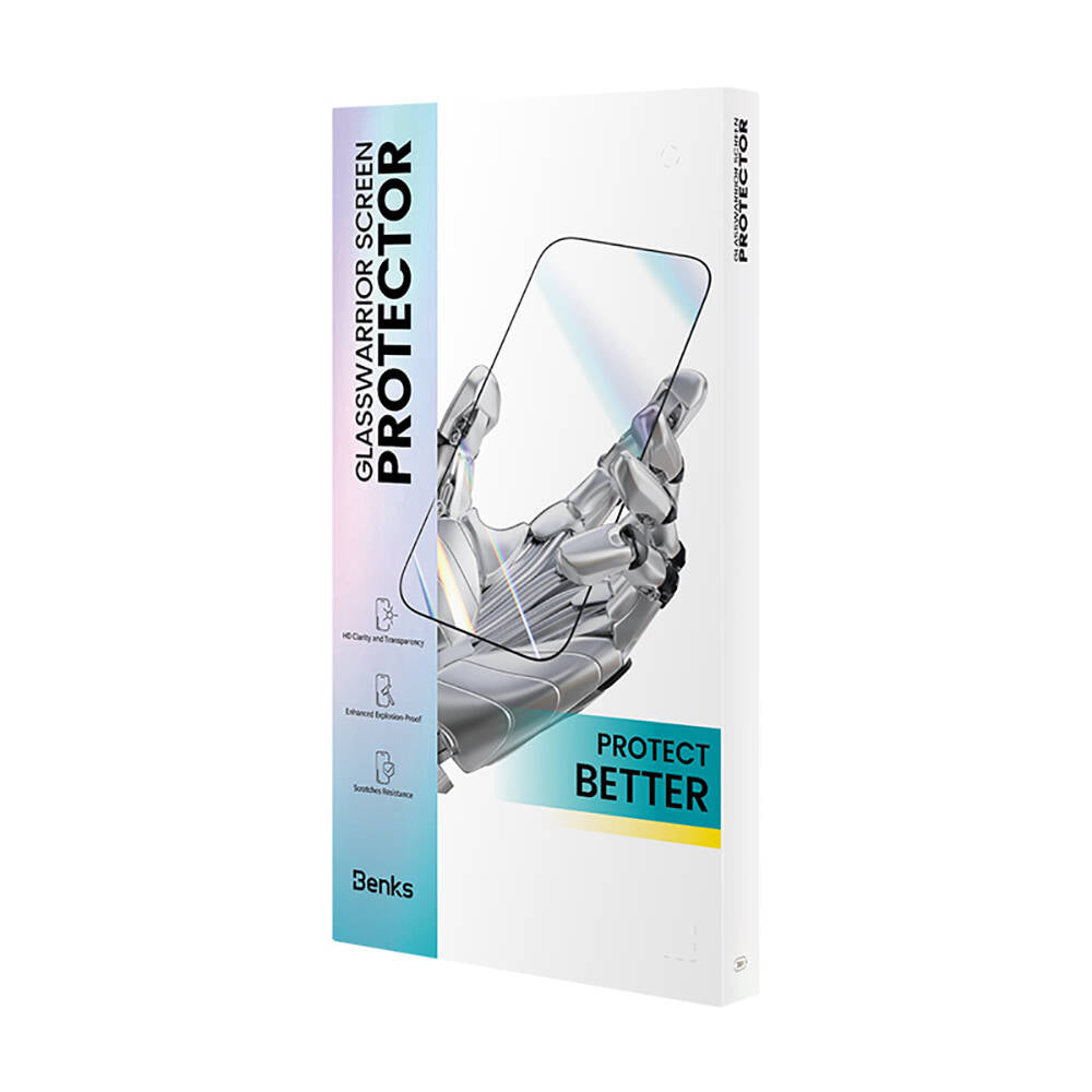Benks Glass Warrior iPhone 15 Pro Max HD Cam Ekran Koruyucu + Kolay Uygulama Aparatlı Benks Glass Warrior iPhone 15 Pro Max HD Cam Ekran Koruyucu + Kolay Uygulama Aparatlı